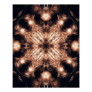 Strahlender Sandstein-Fraktal-Mandala-Kunst Poster
