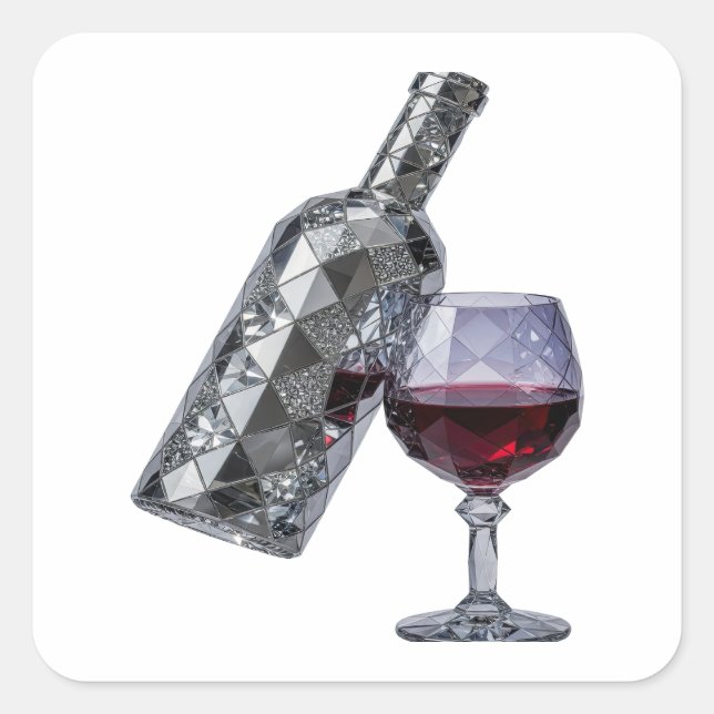Strahlender Silber-Kunstaufkleber Quadratischer Aufkleber (Vorderseite)