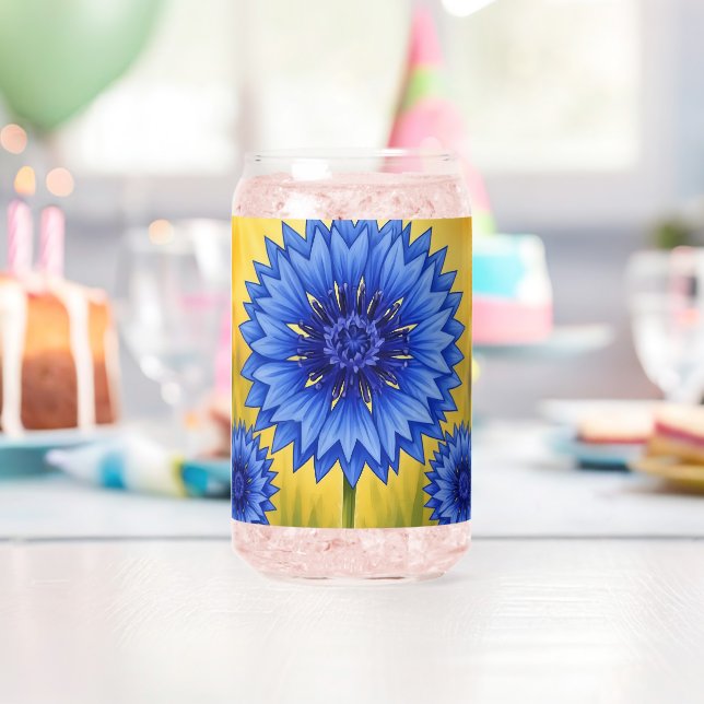 Strahlendes Blütenblatt: Kornblumenblau Dosenglas (Insitu (Geburtstag))