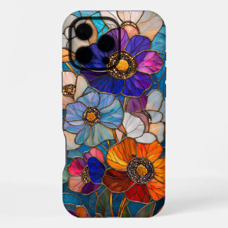 Strahlendes Buntglas-Blumenmeisterwerk iPhone 16 Pro Max Hülle