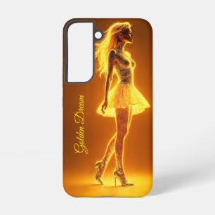 Strahlendes Fantasy-Modell mit leuchtendem goldene Samsung Galaxy Hülle