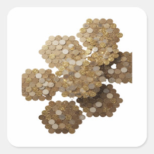 Strahlendes Gold Abstract Sticker Grafik
