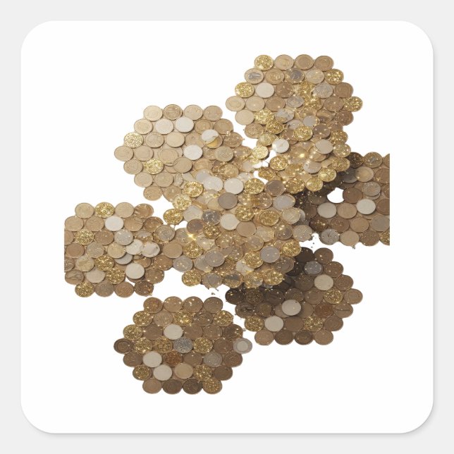 Strahlendes Gold Abstract Sticker Grafik (Vorderseite)