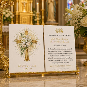 Strahlendes Gold Kreuz Hochzeitssegen Gebet