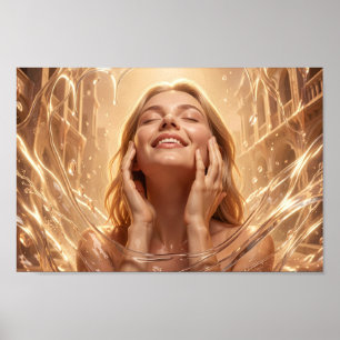 Strahlendes Goldenes Serenity-Portraitposter Poster