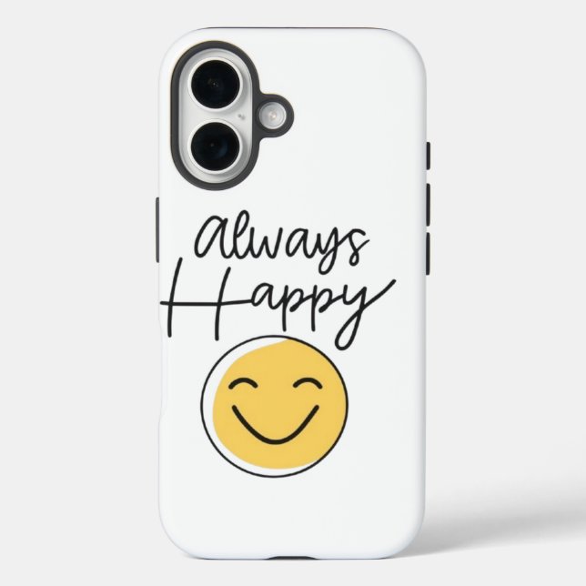Strahlendes "Immer Glücklich" Smiley Handyhülle -  Case-Mate iPhone Hülle (Rückseite)