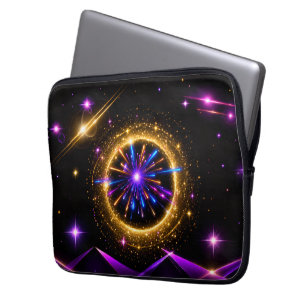 Strahlendes Kosmisches Portal Neon-Elektronik-Tasc Laptopschutzhülle