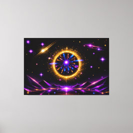 Strahlendes kosmisches Portal | Neon-Galaxie auf g Leinwanddruck
