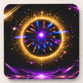 Strahlendes Kosmisches Portal | Neon-Galaxie Gestr Getränkeuntersetzer