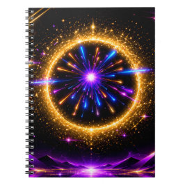 Strahlendes Kosmisches Portal | Neon-Galaxie Gestr Notizblock