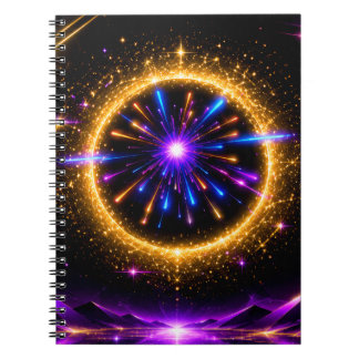 Strahlendes Kosmisches Portal | Neon-Galaxie Gestr Notizblock