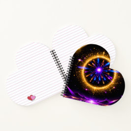 Strahlendes Kosmisches Portal | Neon-Galaxie Gestr Notizbuch