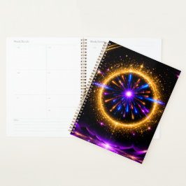 Strahlendes Kosmisches Portal | Neon-Galaxie Gestr Planer