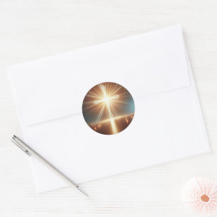 Strahlendes Kreuz Spiritueller Kreis Aufkleber