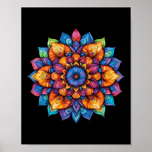Strahlendes Lotus-Mandala-Festival Yoga Poster