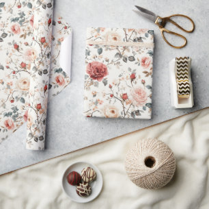 Strahlendes Rosenblumen-Klassik-Verpackungspapier Geschenkpapier