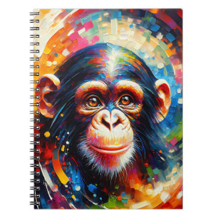 Strahlendes Schimpansen-Aura-Notizbuch Notizblock