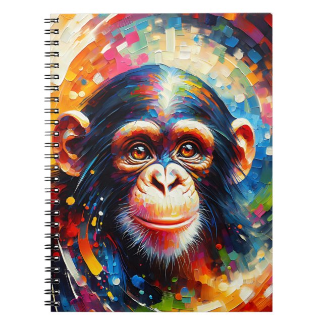 Strahlendes Schimpansen-Aura-Notizbuch Notizblock (Vorderseite)