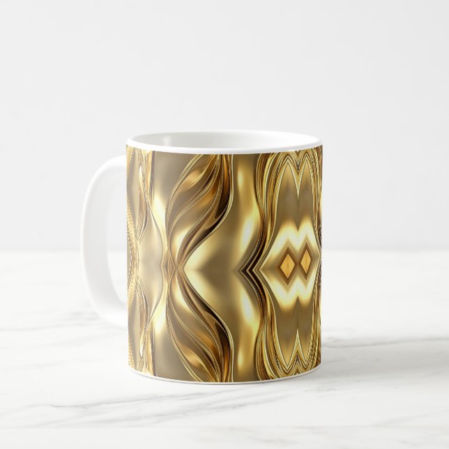 Strahlenförmiges goldenes Muster Kaffeetasse (Vorderseite Links)