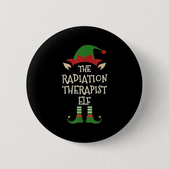 Strahlentherapeut Elf Familie Weihnachtsmatching Button (Vorderseite)