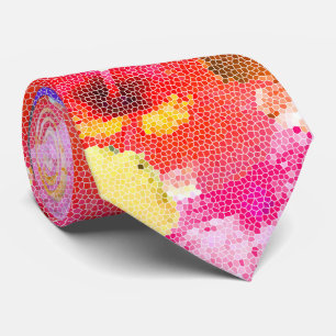 "Strahlung im Blut: Hibiskus in verkettetem Glas Krawatte