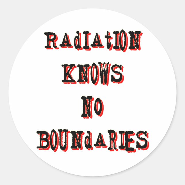 Strahlung kennt keine Grenzen Nuklear Runder Aufkleber (Vorderseite)