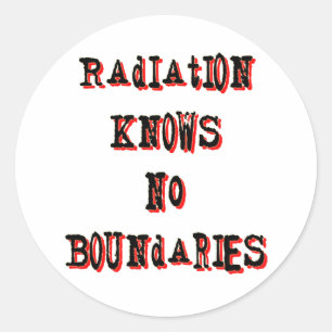 Strahlung kennt keine Grenzen Nuklear Runder Aufkleber