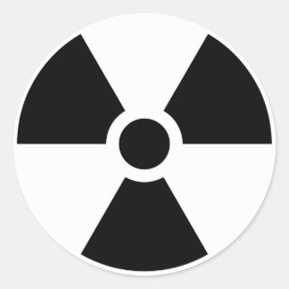 Strahlungs-Klee-Zeichen-Symbol-Warnzeichen-Symbol Runder Aufkleber