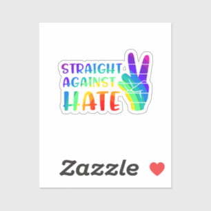 Straight against Hate - LGBTQ+ Alleinstolz Aufkleber
