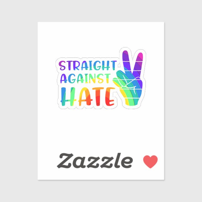 Straight against Hate - LGBTQ+ Alleinstolz Aufkleber (Blatt)