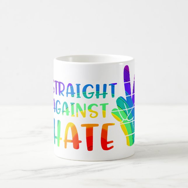 Straight against Hate - LGBTQ+ Alleinstolz Kaffeetasse (Mittel)