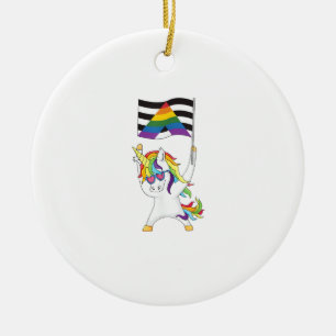 Straight Ally Flag Einhorn Trans Gay Pride LGBTQIA Keramik Ornament