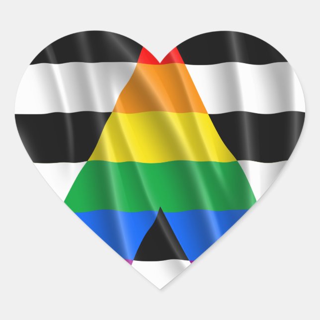 STRAIGHT ALLY FLAG Herz-Aufkleber (Vorderseite)