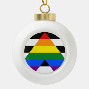 Straight-Ally-Flagge Keramik Kugel-Ornament