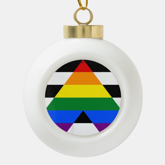 Straight Ally Keramik Kugel-Ornament (Vorderseite)