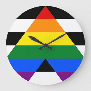 Straight Ally Pride Große Wanduhr