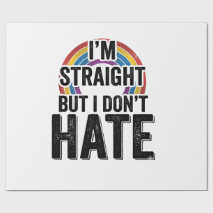 Straight Ally Regenbogen Vintage-Typografie-Shirt_ Geschenkpapier