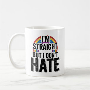 Straight Ally Regenbogen Vintage-Typografie-Shirt_ Kaffeetasse