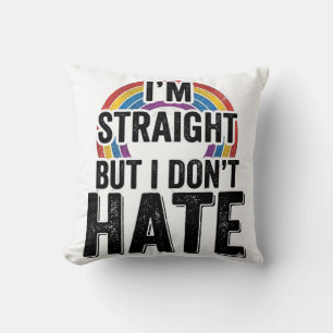 Straight Ally Regenbogen Vintage-Typografie-Shirt_ Kissen
