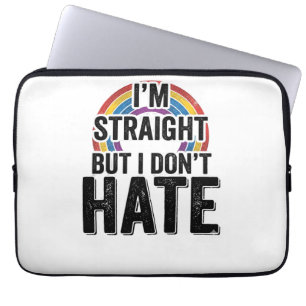 Straight Ally Regenbogen Vintage-Typografie-Shirt_ Laptopschutzhülle