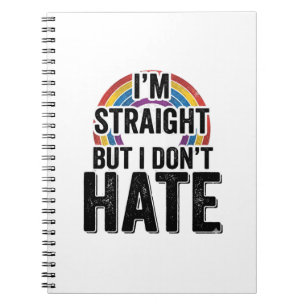 Straight Ally Regenbogen Vintage-Typografie-Shirt_ Notizblock