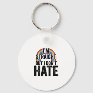 Straight Ally Regenbogen Vintage-Typografie-Shirt_ Schlüsselanhänger