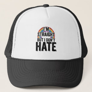 Straight Ally Regenbogen Vintage-Typografie-Shirt_ Truckerkappe