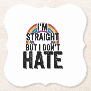 Straight Ally Regenbogen Vintage-Typografie-Shirt_ Untersetzer