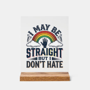Straight Ally Stolz Regenbogen Vintage Vektor Desi Acrylschild