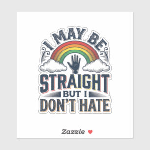 Straight Ally Stolz Regenbogen Vintage Vektor Desi Aufkleber