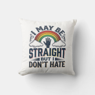 Straight Ally Stolz Regenbogen Vintage Vektor Desi Kissen