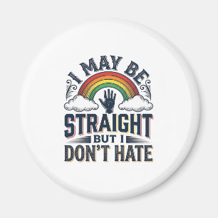 Straight Ally Stolz Regenbogen Vintage Vektor Desi Magnet