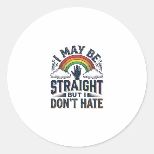 Straight Ally Stolz Regenbogen Vintage Vektor Desi Runder Aufkleber