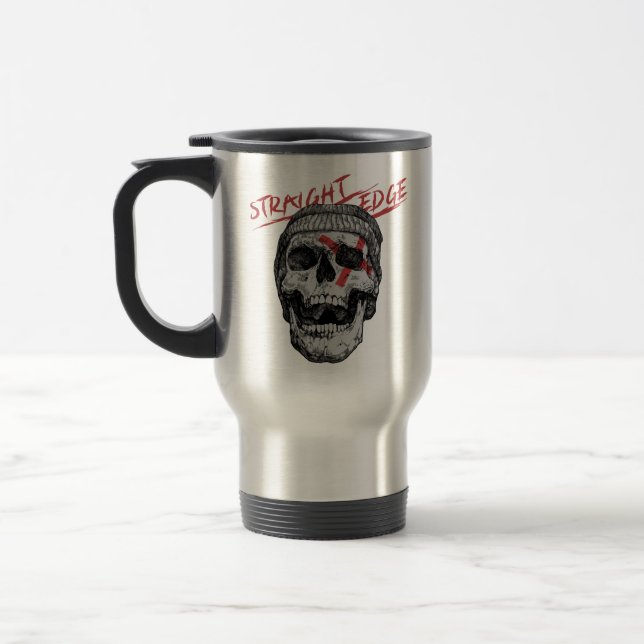Straight Edge Skull Reisebecher (Links)